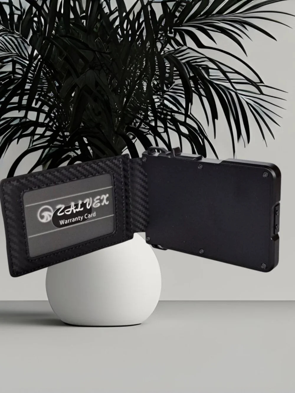 ZALVEX Wallet for Men, 10-12 Cards, Slim Compact, RFID, Money Clip, Carbon Fiber